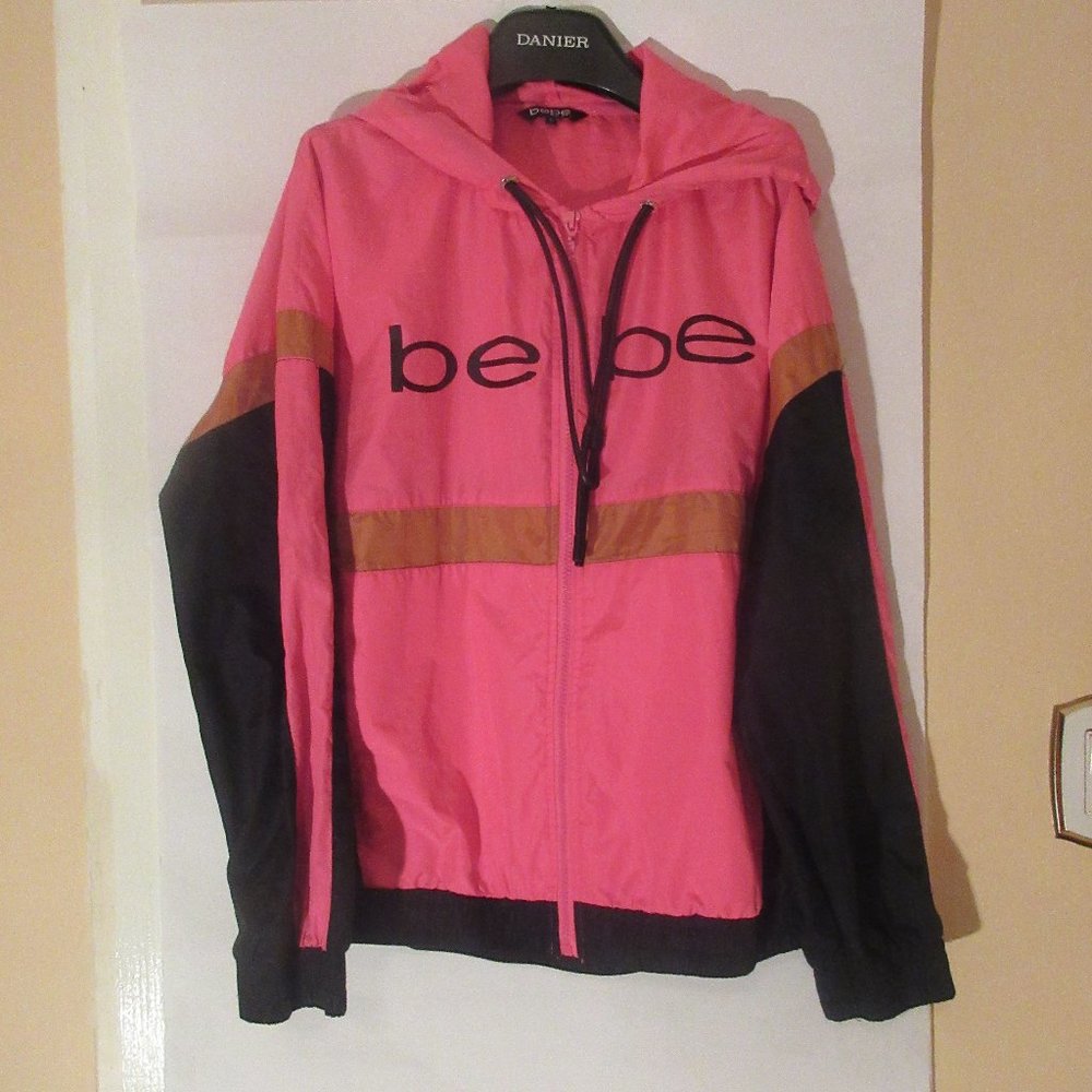 BEBE SPORT  Rose/Black  Windbreaker Large